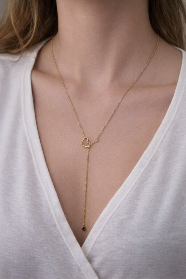 collier coeur doré