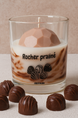 bougie parfumée rocher praliné