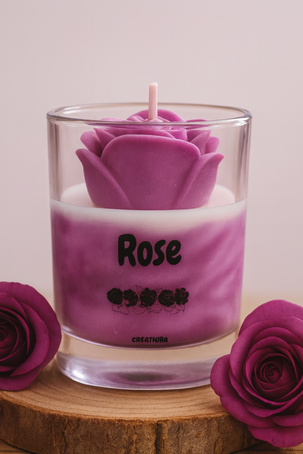 bougie parfumée rose