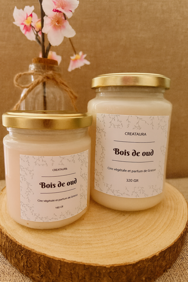 bougie parfumée en pot avec couvercle